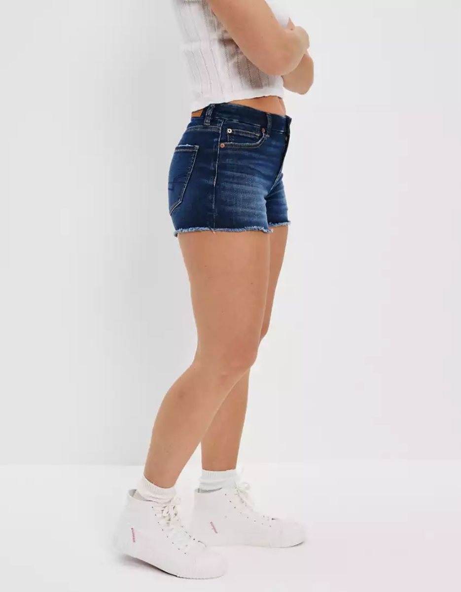 Shorts American Eagle AE Ne(x)t Level Curvy High-Waisted Denim Indigo Foncé Femme | TAZ-79531924